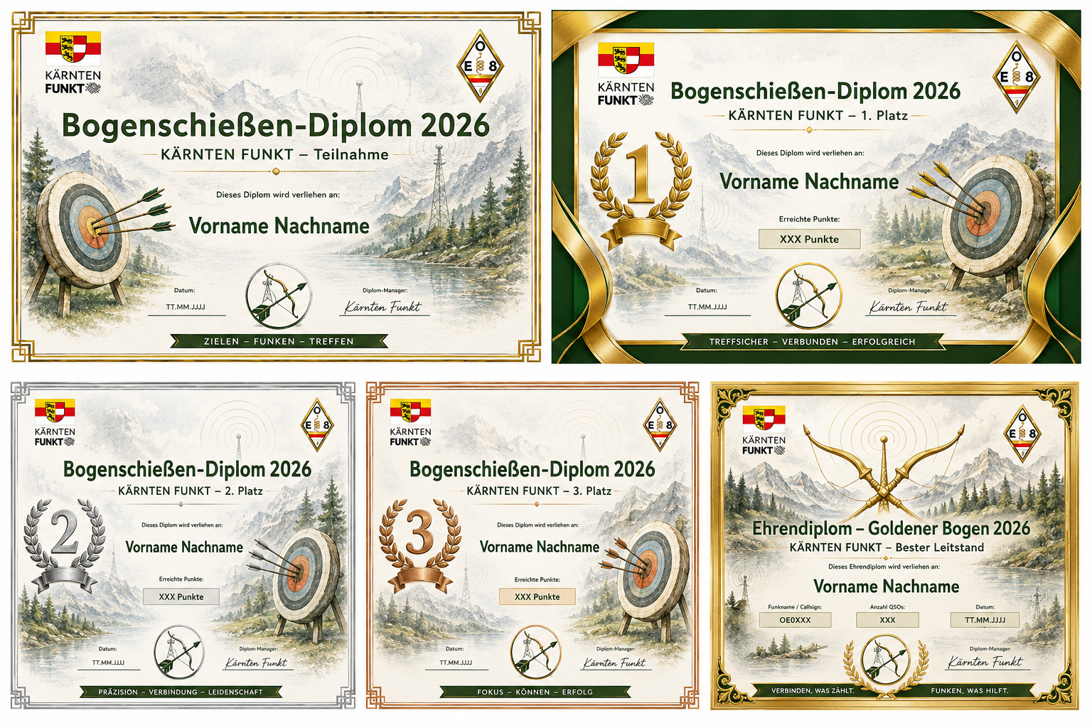Bogenschie&szlig;en-Diplome
