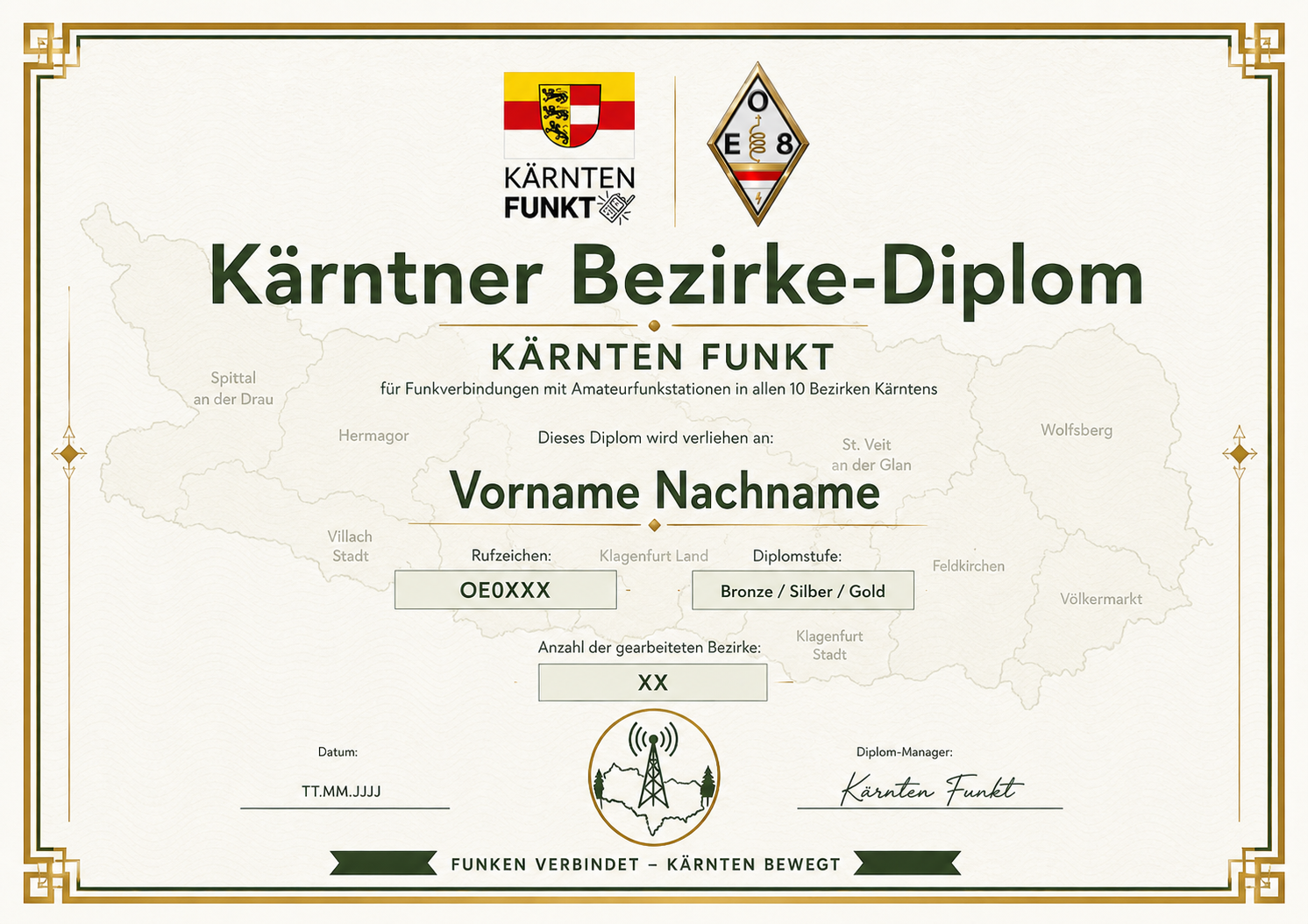 K&auml;rntner Bezirke-Diplom